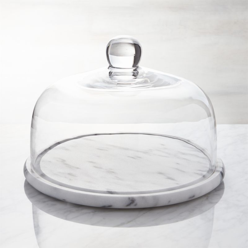White Marble and Glass Cheese Dome + Reviews Crate & Barrel Canada