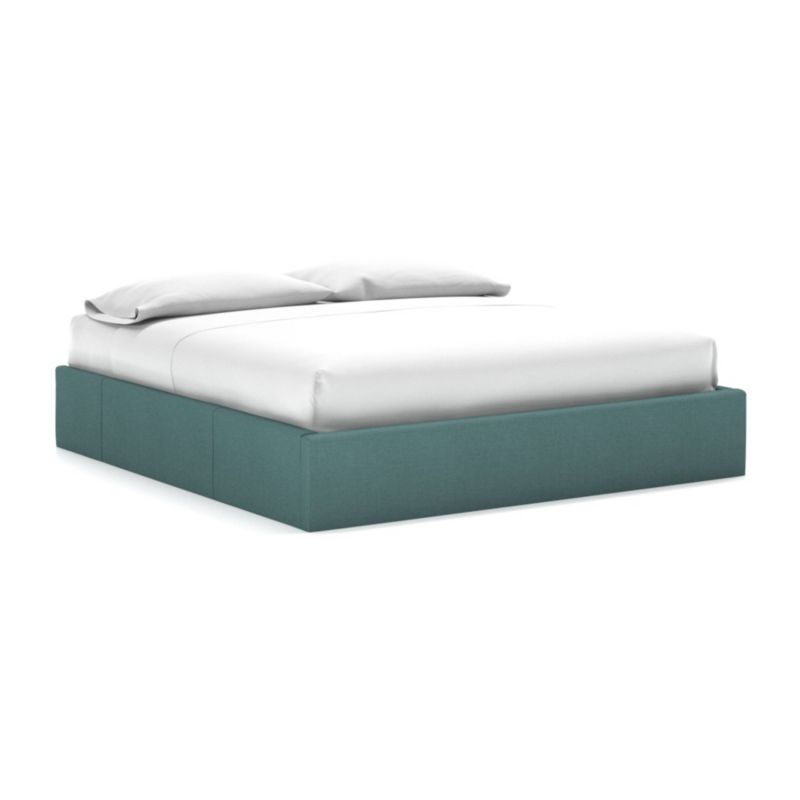 Upholstered King GasLift Storage Base Turquoise Crate & Barrel