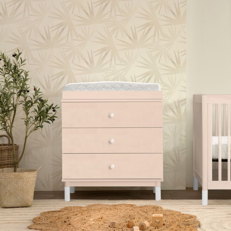 Babyletto Gelato Washed Natural Wood 3Drawer Dresser with Removable