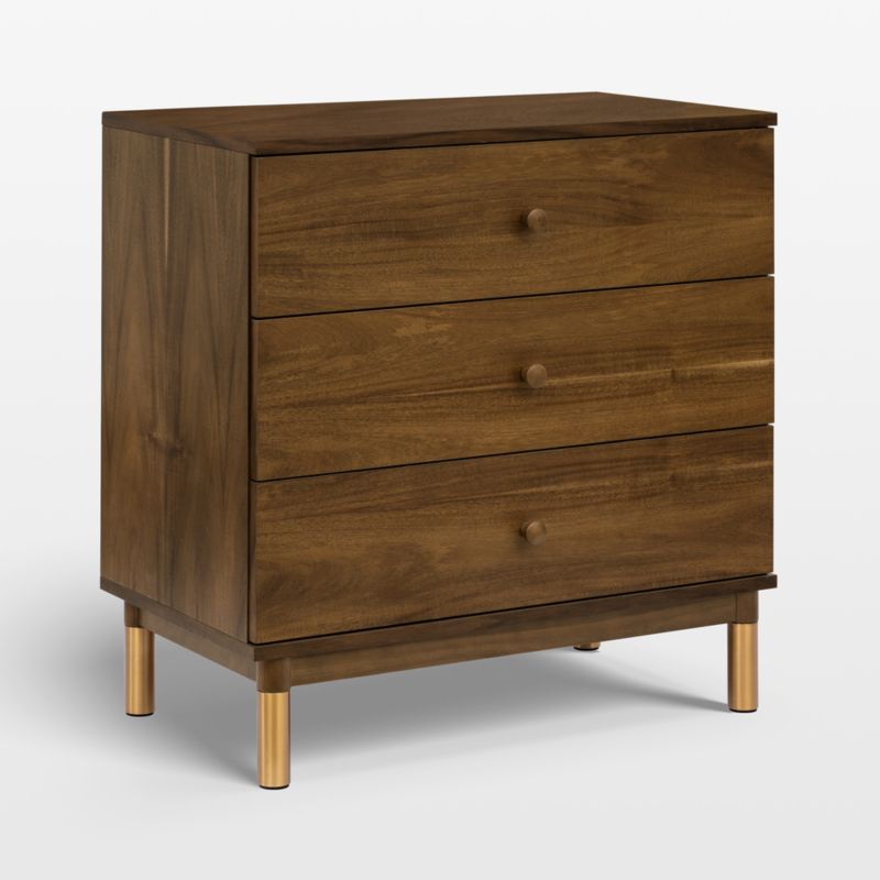 Babyletto Gelato Natural Walnut Wood 3-Drawer Dresser with Removable