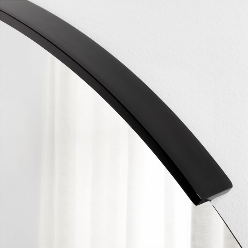 Gerald Large Round Black Wall Mirror + Reviews Crate & Barrel