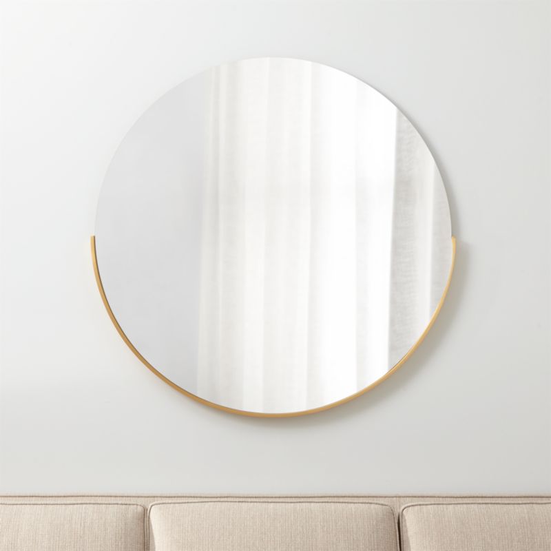 Gerald Large Round Gold Wall Mirror + Reviews Crate & Barrel