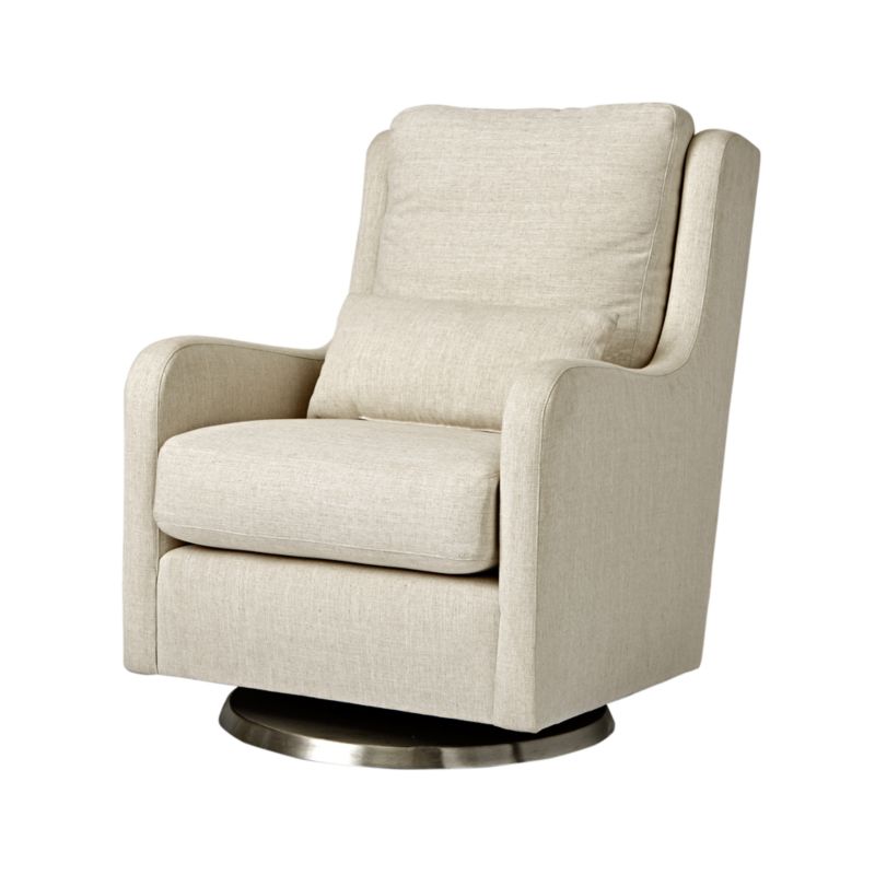 Cream Swivel Nursery Glider Chair + Reviews Crate & Kids Canada