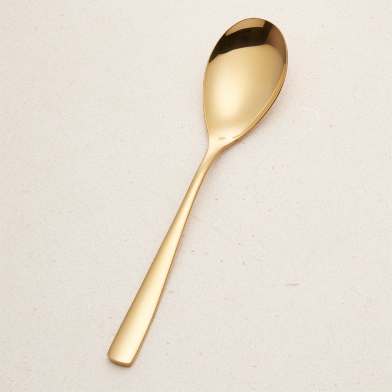 Holiday Gold Serving Spoon + Reviews Crate & Barrel