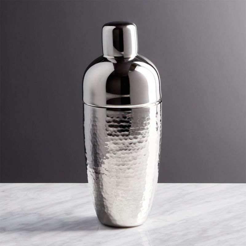 Graham Hammered Metal Cocktail Shaker + Reviews Crate & Barrel