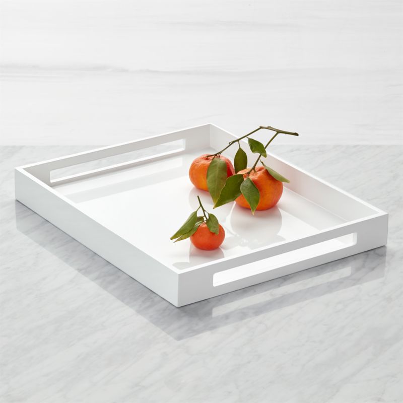 Grant White Serving Tray + Reviews Crate & Barrel