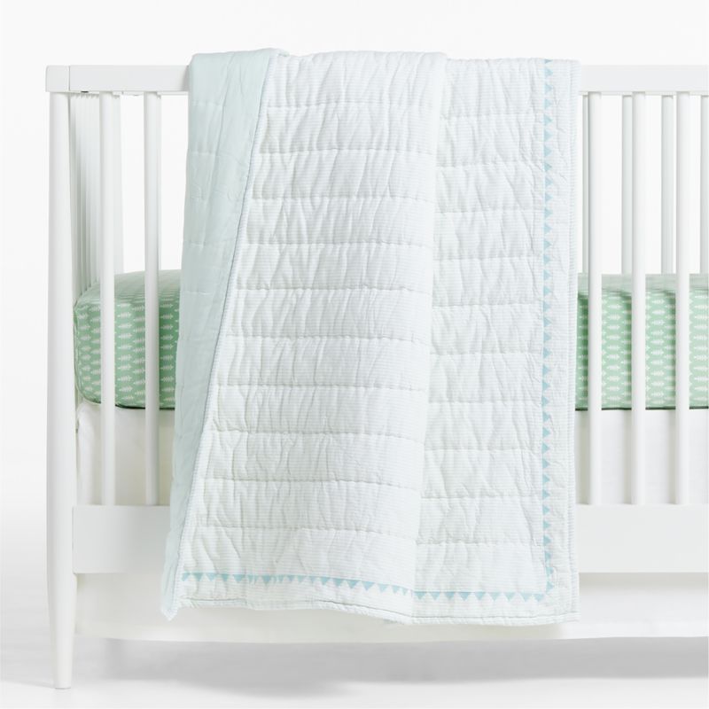 Inika Organic Green Leaf Baby Crib Fitted Sheet by John Robshaw