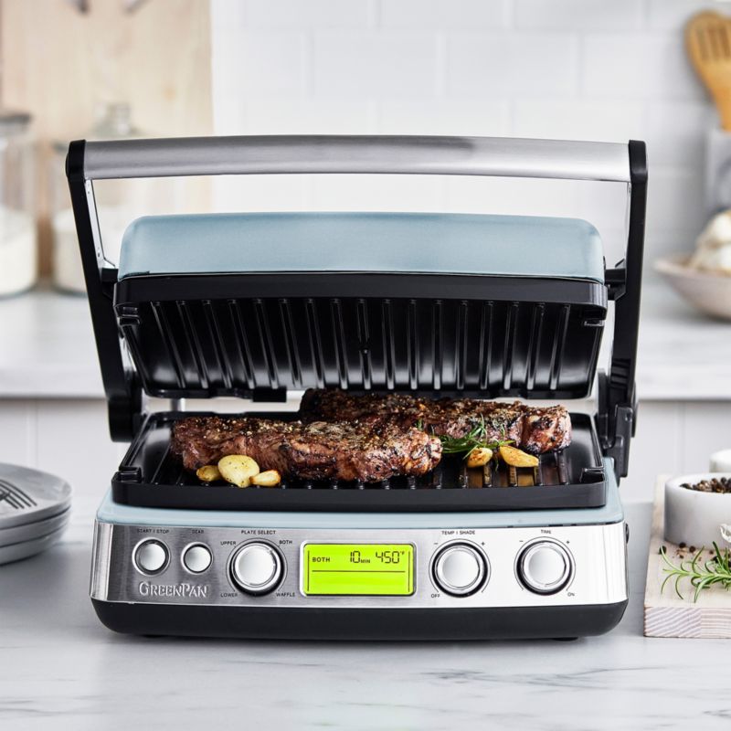 GreenPan Elite Blue Haze 7-in-1 Grill, Griddle and Waffle Maker
