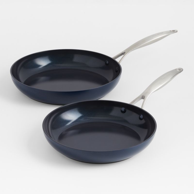 GreenPan Valencia Pro Midnight Blue 2Piece 10" and 12" Ceramic NonStick Frying Pan Set