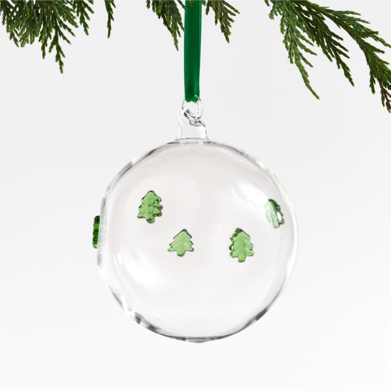 Green Tree Glass Ball Christmas Ornament Crate & Barrel Canada