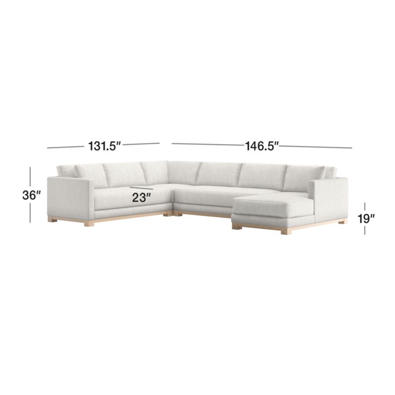 Gather Wood Base 4Piece UShaped Sectional Sofa + Reviews Crate & Barrel