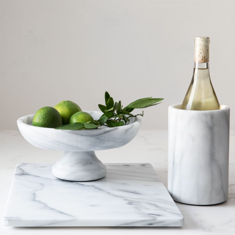 French Kitchen White Marble Wine Cooler + Reviews Crate & Barrel Canada