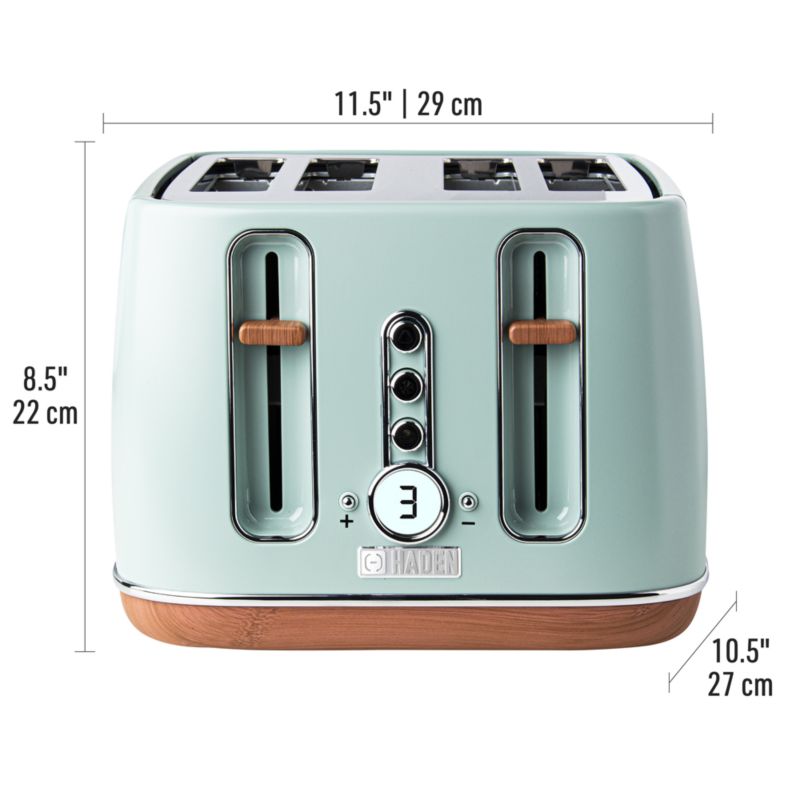 HADEN Dorchester Silt Green 4Slice Toaster + Reviews Crate & Barrel