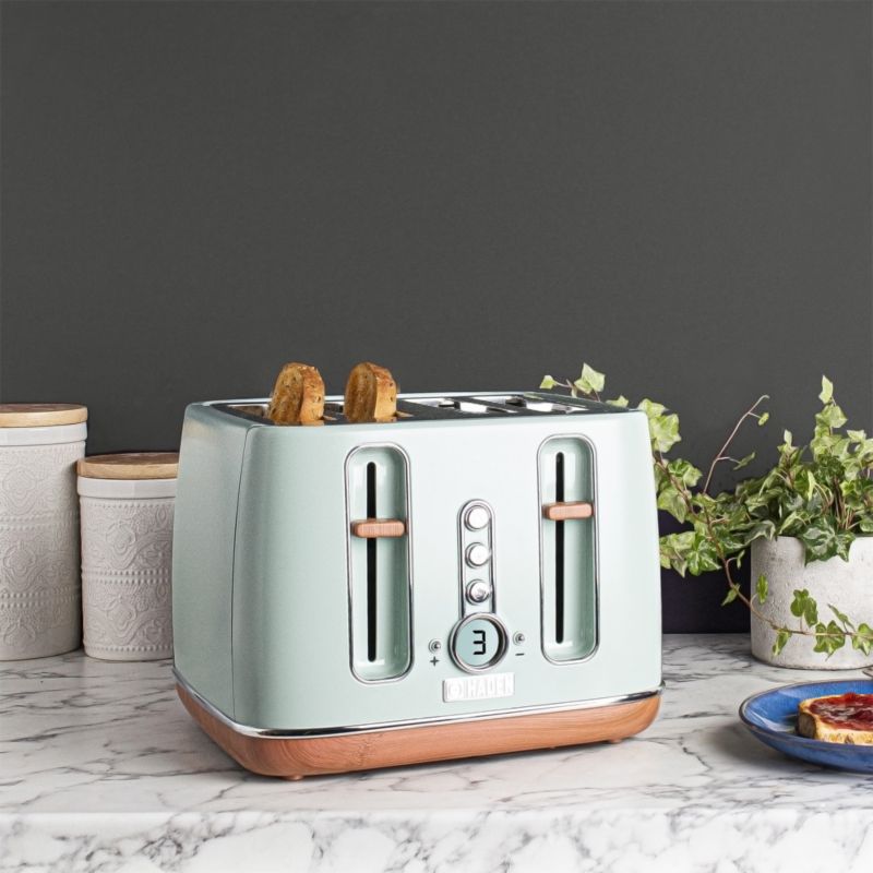 HADEN Dorchester Silt Green 4Slice Toaster + Reviews Crate & Barrel