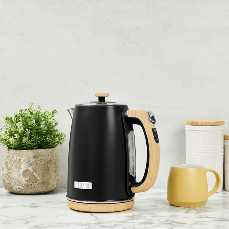 HADEN Dorchester Matte Black Electric Tea Kettle + Reviews Crate & Barrel
