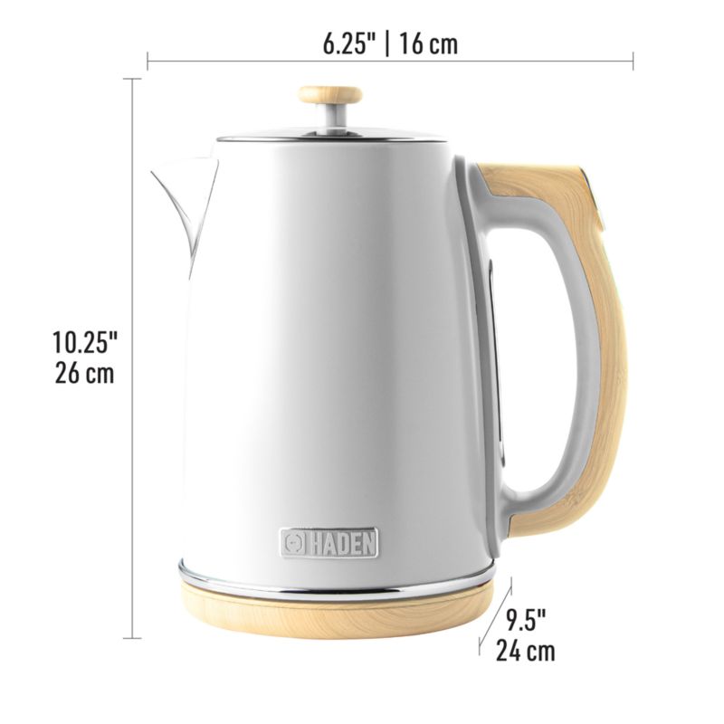 HADEN Dorchester Matte White Electric Tea Kettle + Reviews Crate & Barrel