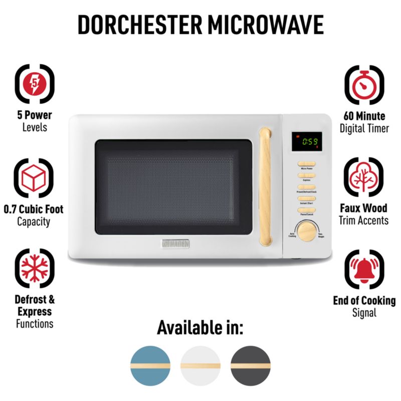 HADEN Dorchester Matte White Compact Microwave + Reviews Crate & Barrel