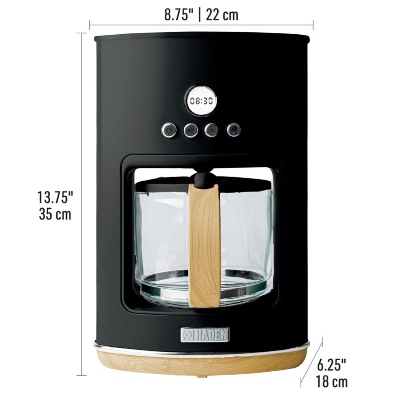 HADEN Dorchester Ultra Matte Black 10Cup Programmable Drip Coffee