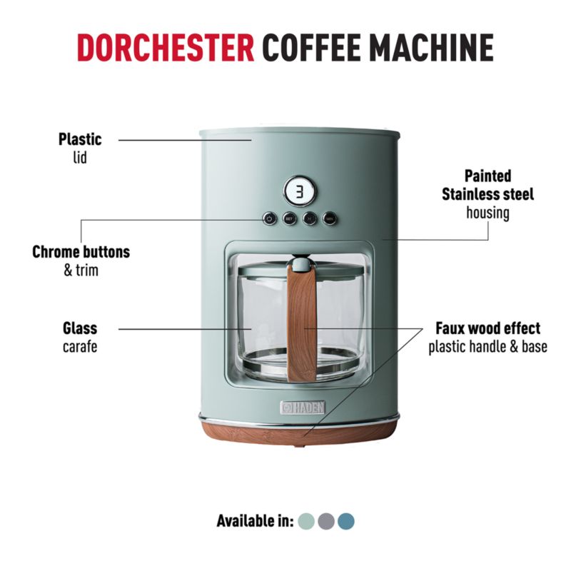 HADEN Dorchester Ultra Silt Green 10Cup Programmable Drip Coffee Maker