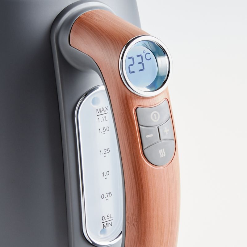 HADEN Heritage Pebble Grey Electric Tea Kettle + Reviews Crate & Barrel