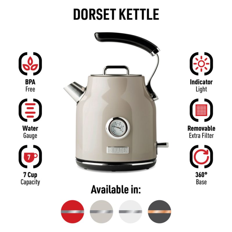 HADEN Dorset Putty Beige Electric Tea Kettle + Reviews Crate & Barrel
