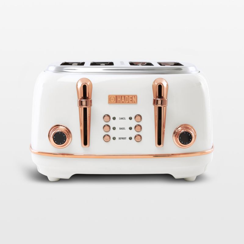 HADEN Heritage Ivory and Copper 4Slice Toaster + Reviews Crate & Barrel