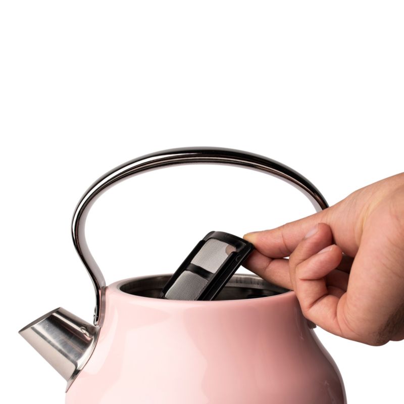 HADEN Heritage English Rose Pink Electric Tea Kettle Crate & Barrel