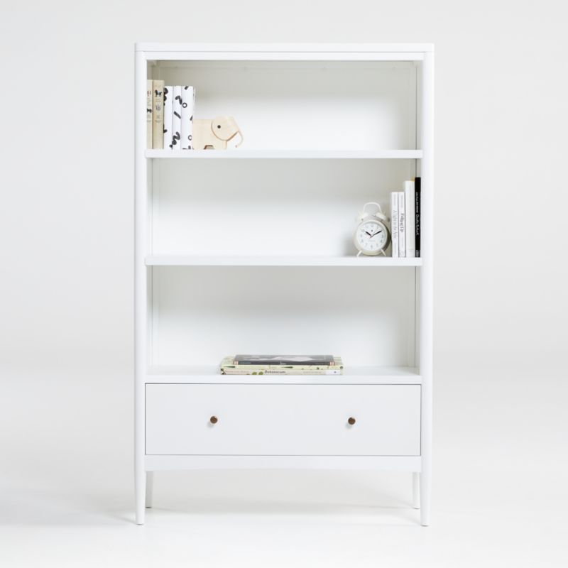 Hampshire Tall White Wood 3Shelf Kids Bookcase with Drawer + Reviews
