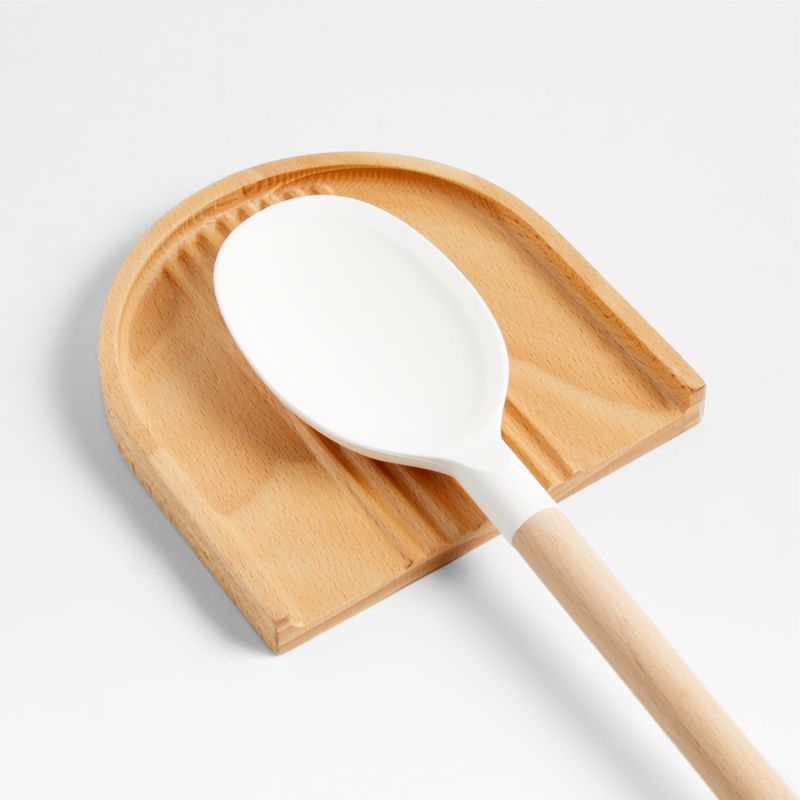 Hanno Fluted Wooden Spoon Rest + Reviews Crate & Barrel