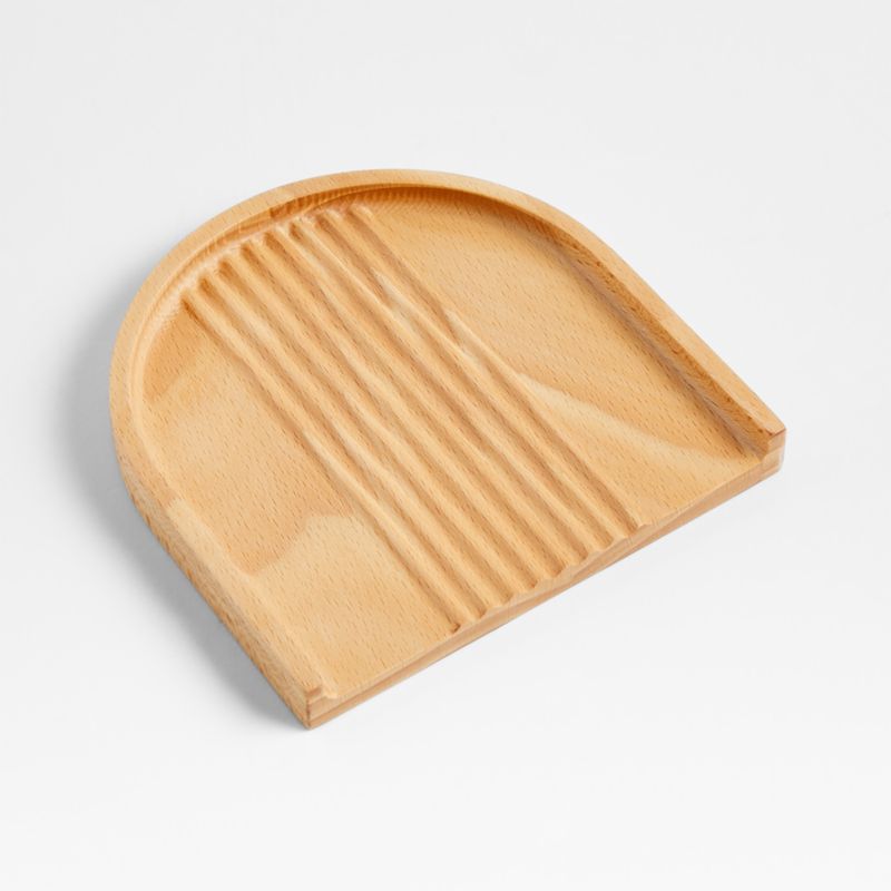 Hanno Fluted Wooden Spoon Rest Crate & Barrel