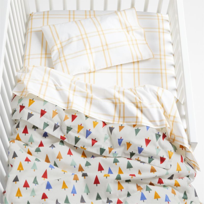 Happy Tree Organic Flannel Colorful Toddler Duvet Cover Crate & Kids