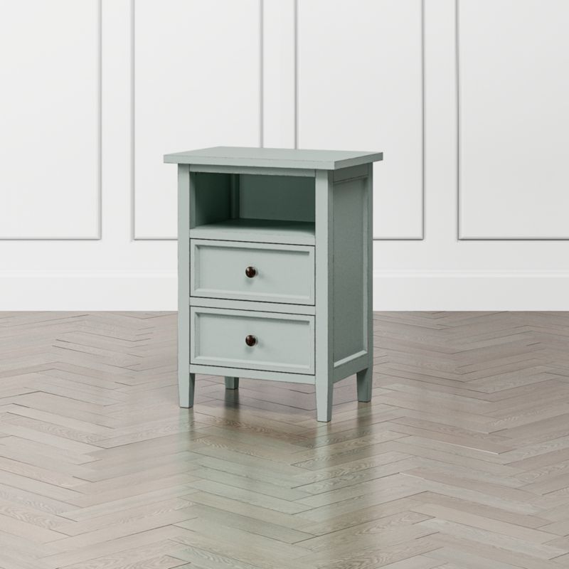 Harbor Blue Grey 2Drawer Nightstand Crate & Barrel