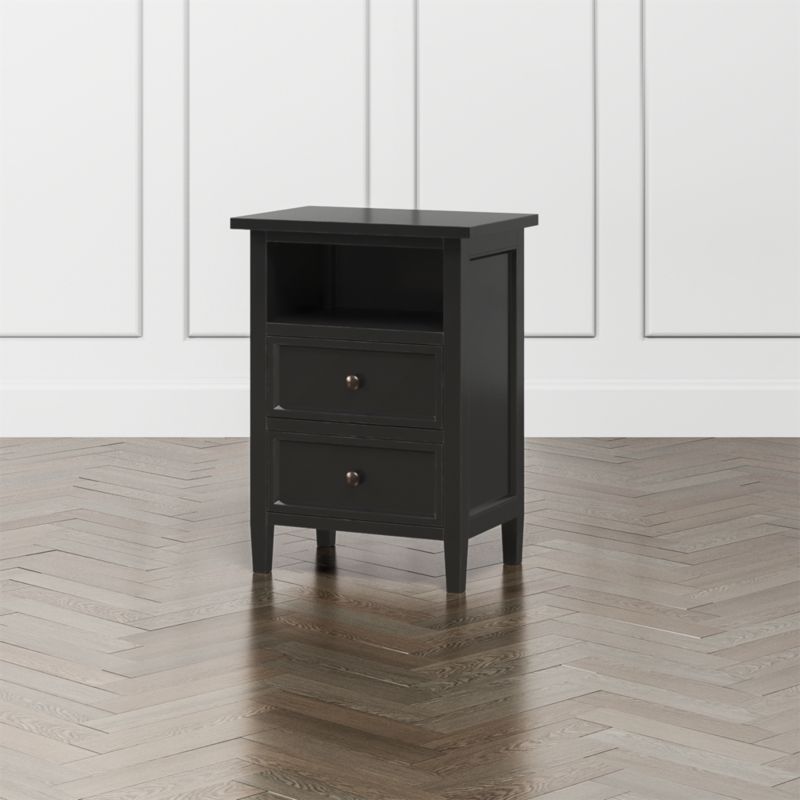 Harbor Bruno Black 2Drawer Nightstand Crate & Barrel Canada