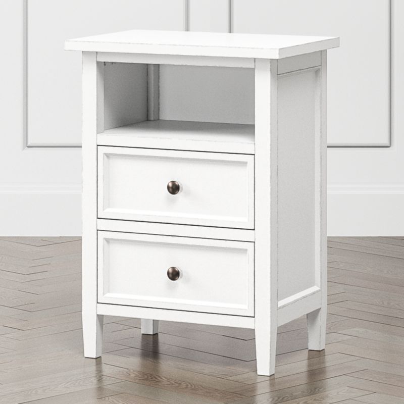 Harbor White 2Drawer Nightstand + Reviews Crate & Barrel