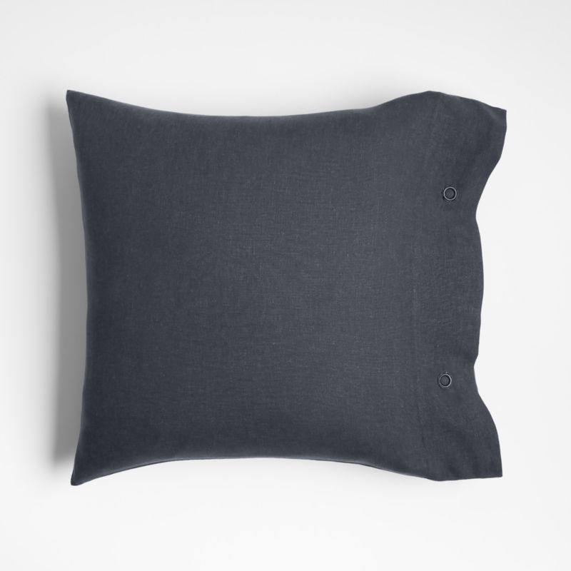 Hemp 20"x20" Deep Indigo Throw Pillow Cover + Reviews Crate & Barrel