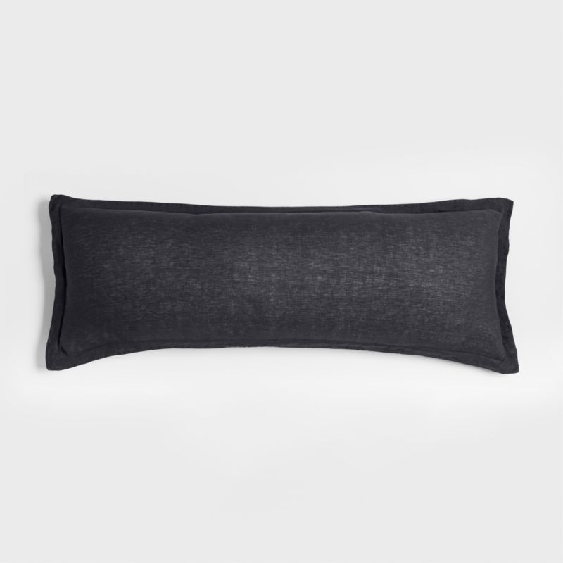 Hemp 54"x20" Sultry Navy Throw Pillow Cover + Reviews Crate & Barrel