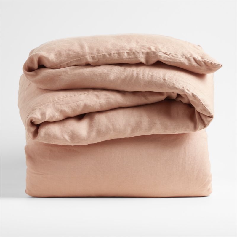 New Natural Hemp Terracotta King Duvet Cover + Reviews Crate & Barrel