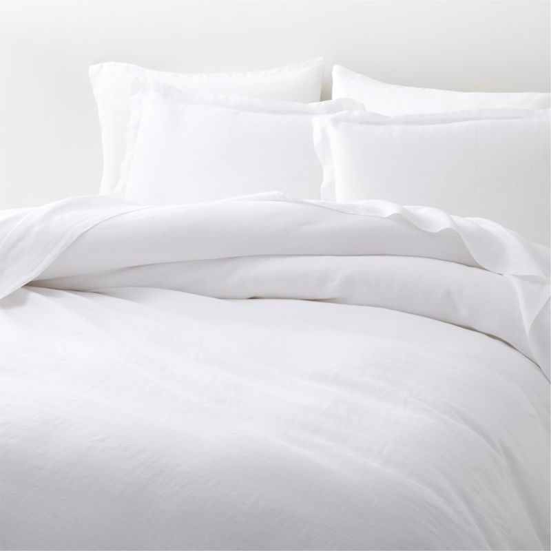 New Natural Hemp White Full Bed Sheet Set + Reviews Crate & Barrel