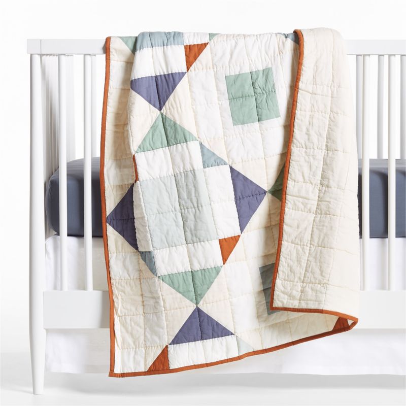 Heritage Blue Organic Cotton Baby Crib Bedding Set Crate & Kids Canada