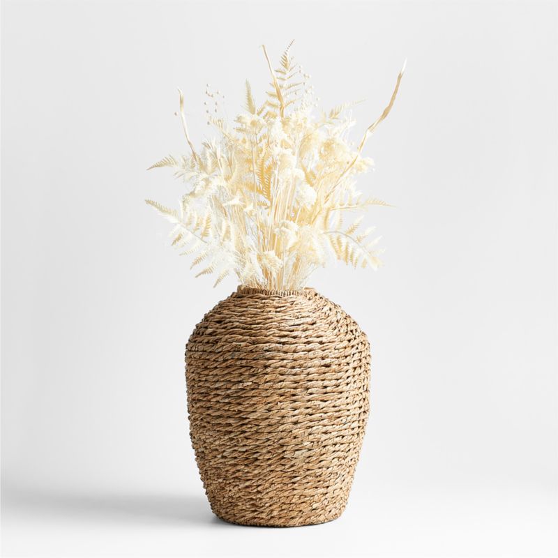 Dried Botanical Arrangement in Handwoven Seagrass Vase Crate & Barrel