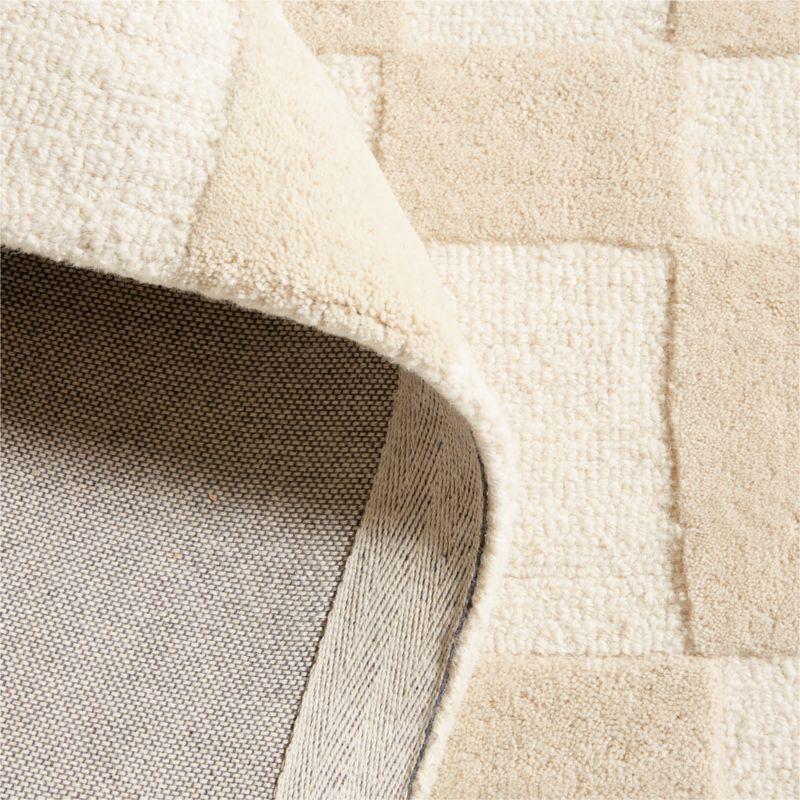 Imperfect Checkerboard Wool Calm Beige Kids Area Rug 8'x10' + Reviews