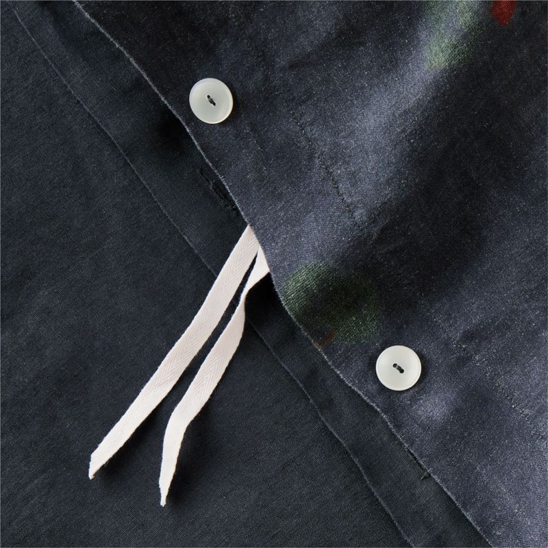 New Natural EUROPEAN FLAX Certified Linen Impressionist Floral