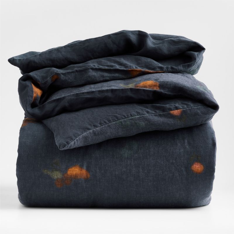 New Natural EUROPEAN FLAX Certified Linen Impressionist Floral