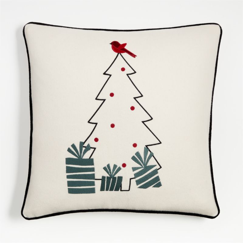 Arctic Friend Tree 23"x23" Holiday Throw Pillow with Feather Insert by