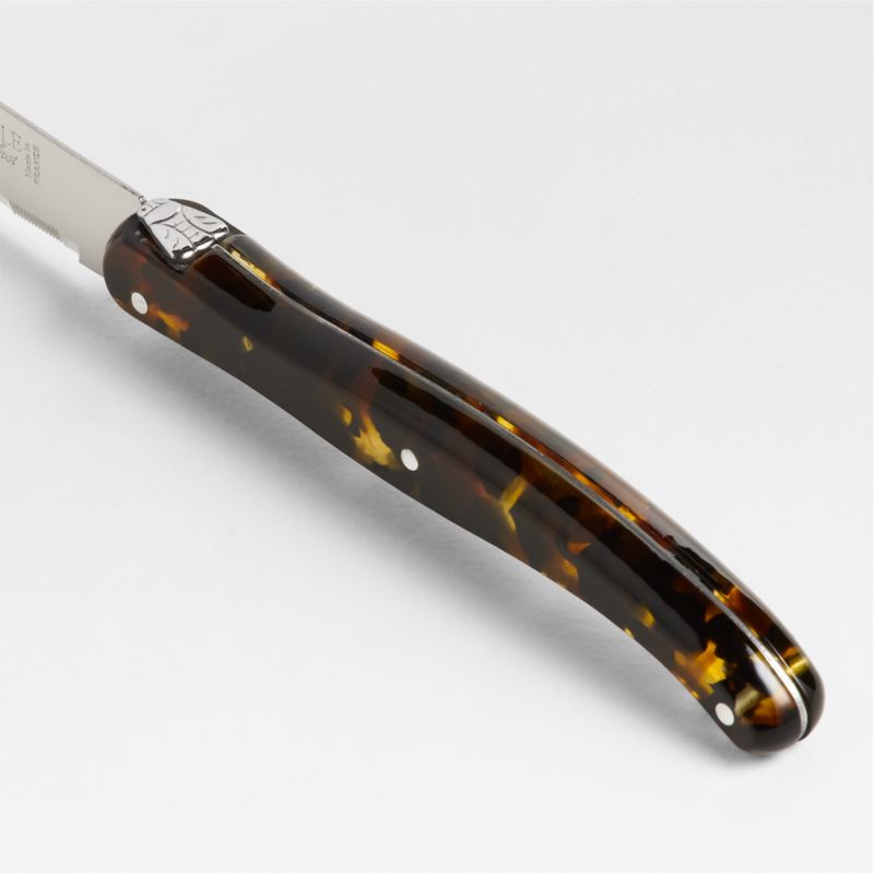 Jean Dubost Laguiole Acrylic Tortoiseshell Steak Knives, Set of 6
