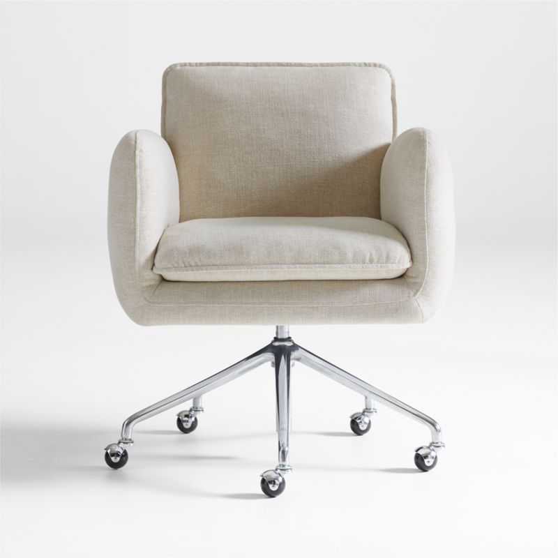 Jens Plush Ivory Office Chair + Reviews Crate & Barrel