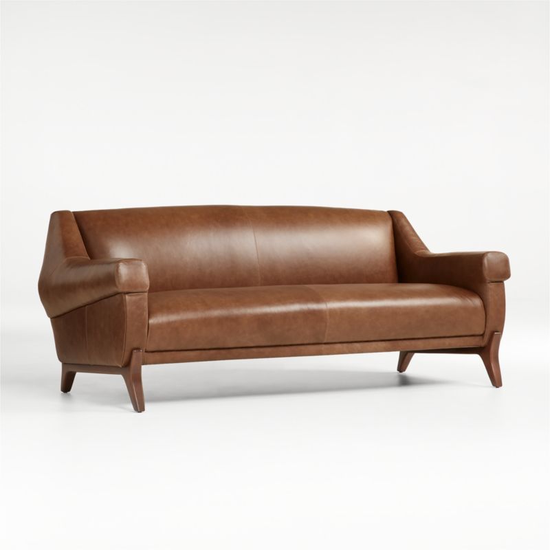 Jesper Small Space MidCentury Leather Sofa + Reviews Crate & Barrel