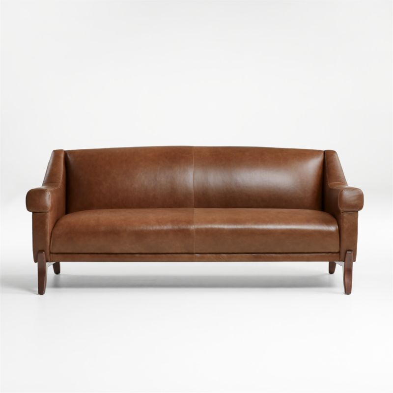 Jesper Small Space MidCentury Leather Sofa + Reviews Crate & Barrel