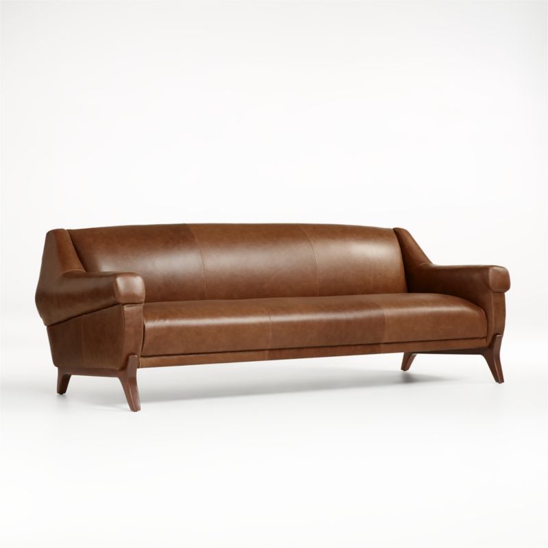 Jesper 84" MidCentury Leather Sofa + Reviews Crate & Barrel Canada