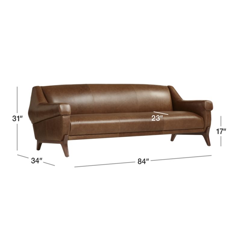 Jesper 84" MidCentury Leather Sofa + Reviews Crate & Barrel